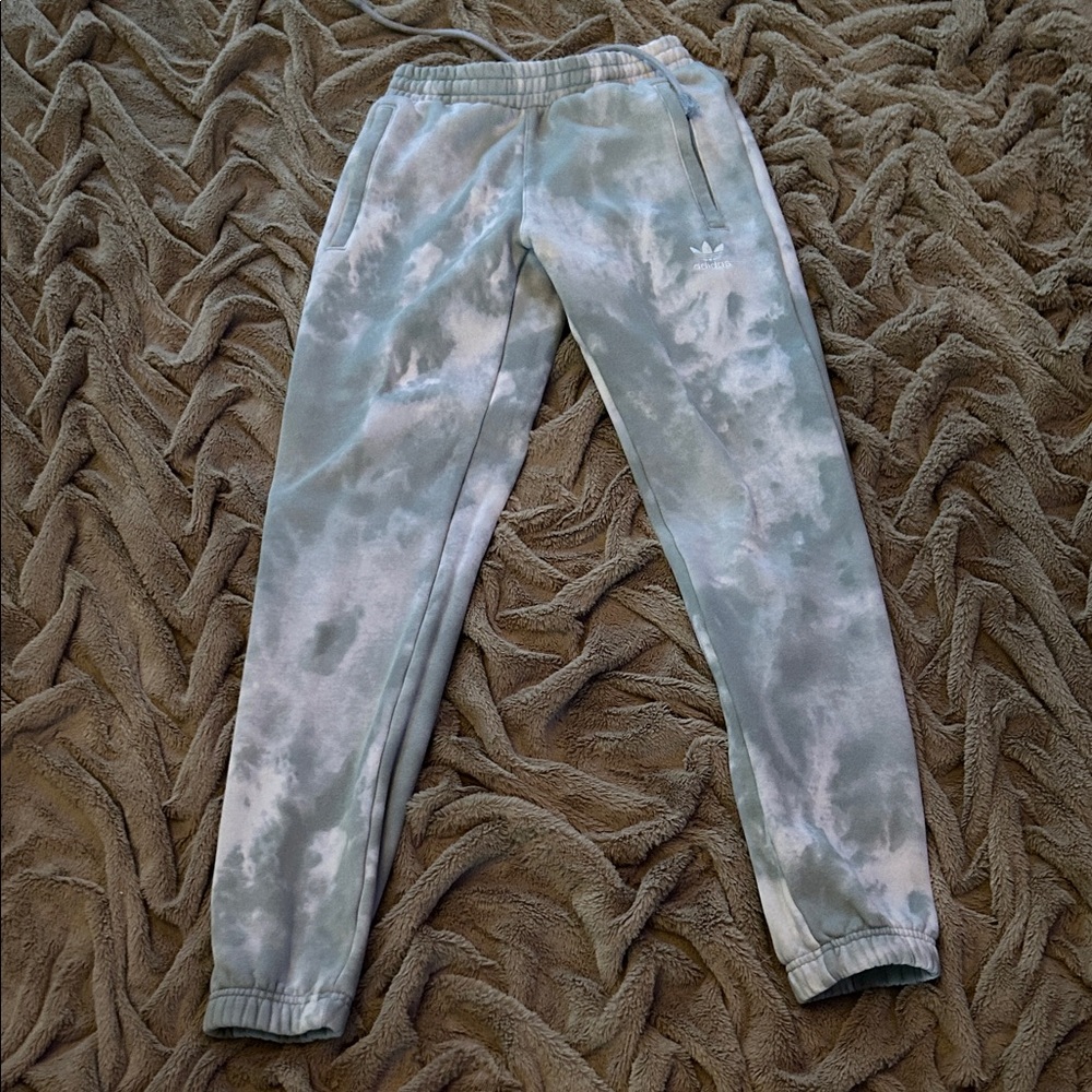 Adidas Originals Youth Tie-Dye Joggers - Light Gray & Sky Blue
